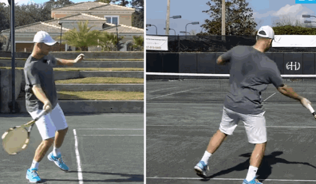 网球现代正手正确的腿部发力方式，旋转+跳跃！