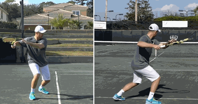 网球现代正手正确的腿部发力方式，旋转+跳跃！